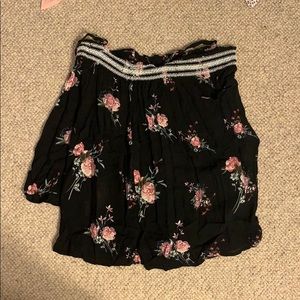 Black floral off shoulder top